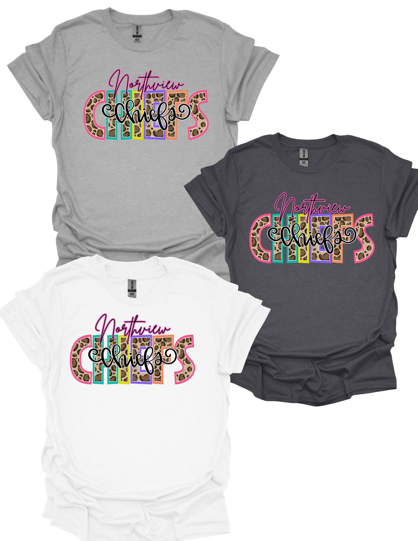 Northview Chiefs Leopard Script Shirt or Sweatshirt
