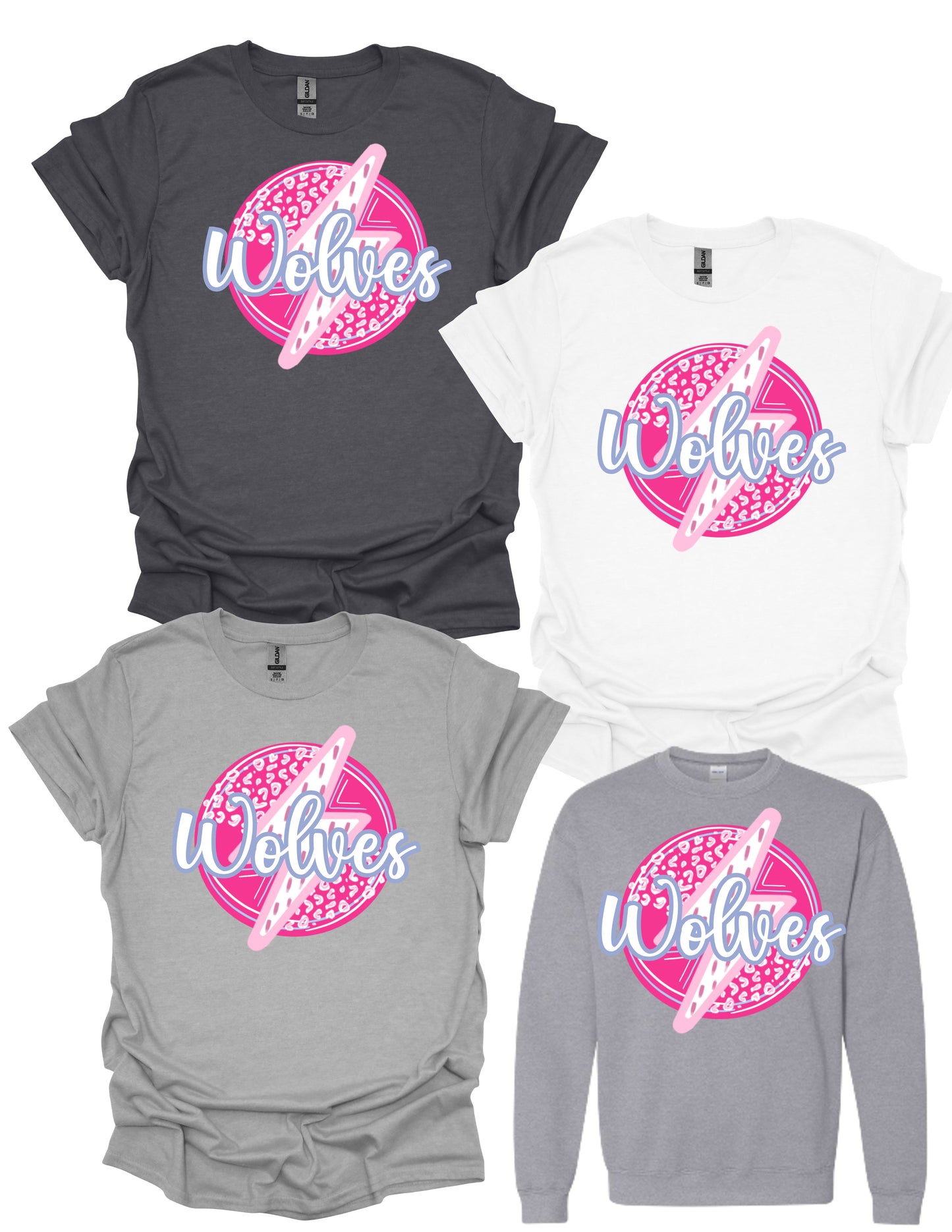 Wolves Pink Bolt Shirt or Sweatshirt